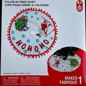 Santa Claus Christmas Tree Skirt Color In Kids Craft Kit